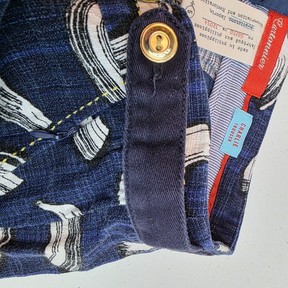 Anthropologie Cartonnier Charlie Trouser Womens 6 Navy Geometric‎ - Picture 7 of 8